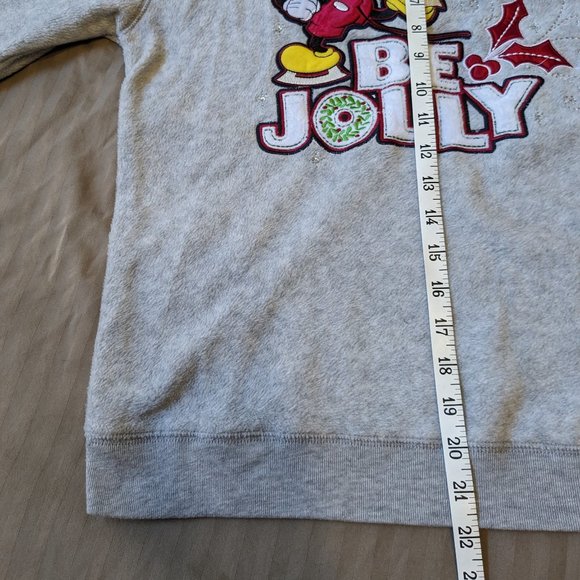 Disney Mickey Mouse Sweatshirt Pullover Be Jolly Sweater - Picture 7 of 8